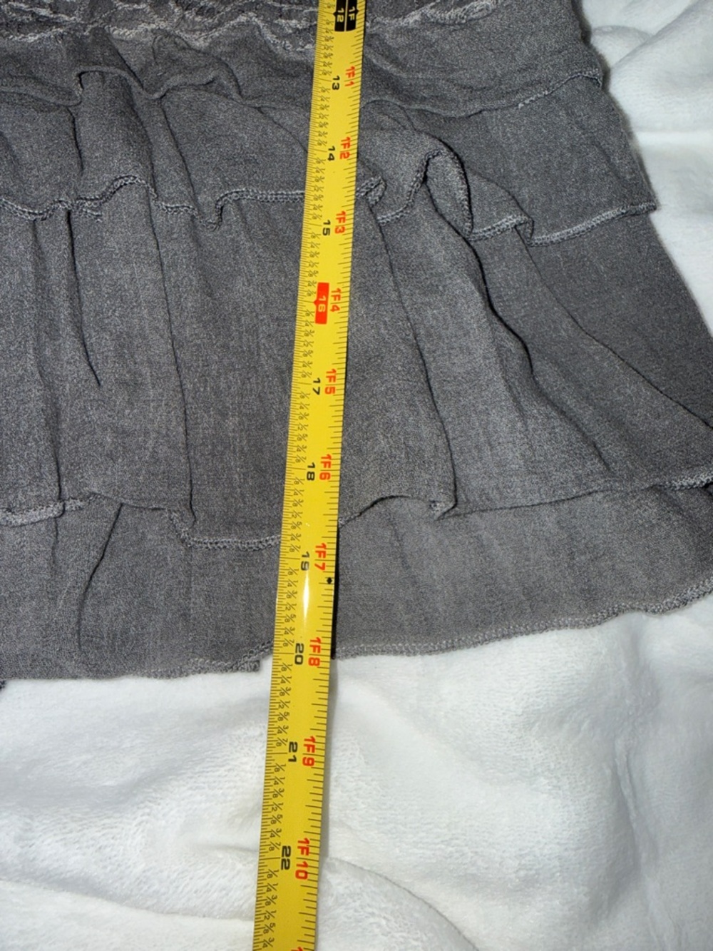 POL Gray Lace Tiered Ruffle Camisole - Picture 7 of 10